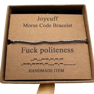 Joycuff F Politeness Morse Code bracelet NIB